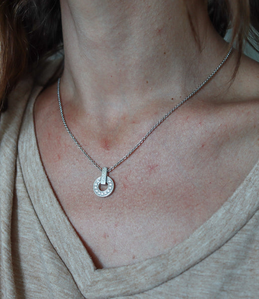BULGARI Milano Bvlgari-Bvlgari Pendant Necklace In 18Kt White Gold and VS Diamonds