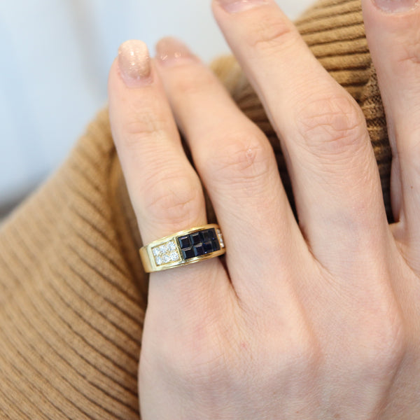 CARTIER Ring Band In 18Kt Yellow Gold With 1.54 Ctw In Sapphires & Diamonds