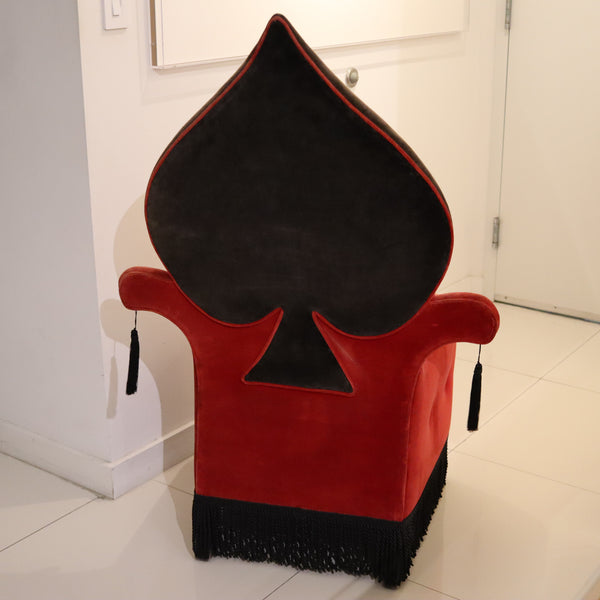 BLACK JACK 1970 Set of Four Large Vintage Playing Card Suit Red & Black Chairs