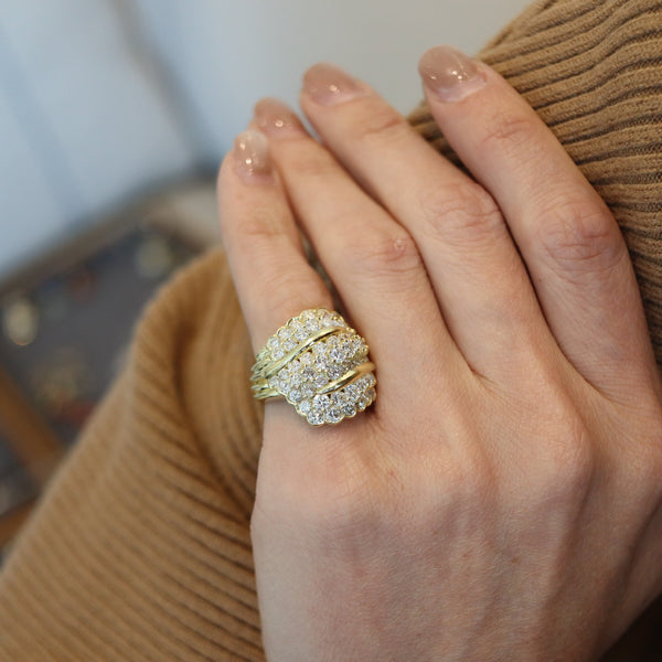 JOSE HESS Cocktail Ring In 18Kt Yellow Gold With 4.64 Ctw In VS Diamonds