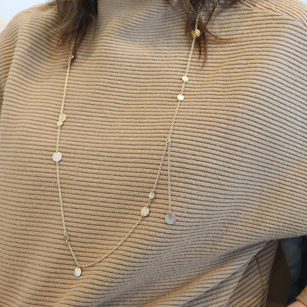 HERMÈS Paris Geometric Circles Long Sautoir Necklace In Solid 18Kt Yellow Gold