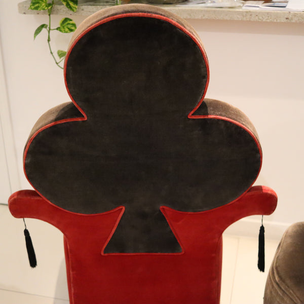 BLACK JACK 1970 Set of Four Large Vintage Playing Card Suit Red & Black Chairs