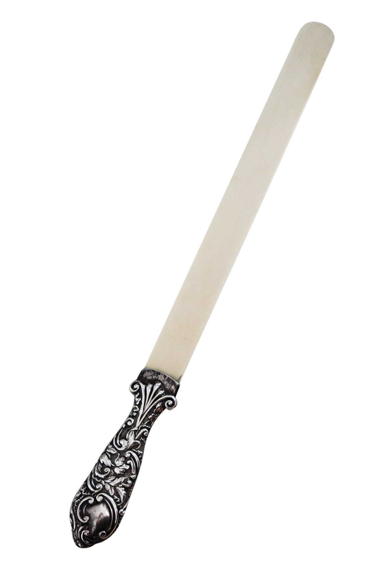 DEAKIN & FRANCIS 1888 Victorian Ivory Letter Opener In Sterling Silver