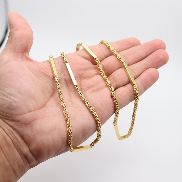 GUCCI 1970 Milano Vintage Byzantine Necklace Chain In Solid 18Kt Yellow Gold