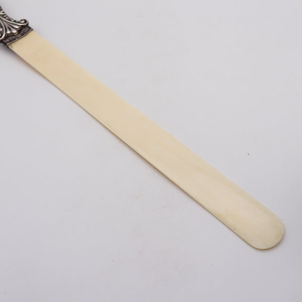 DEAKIN & FRANCIS 1888 Victorian Ivory Letter Opener In Sterling Silver