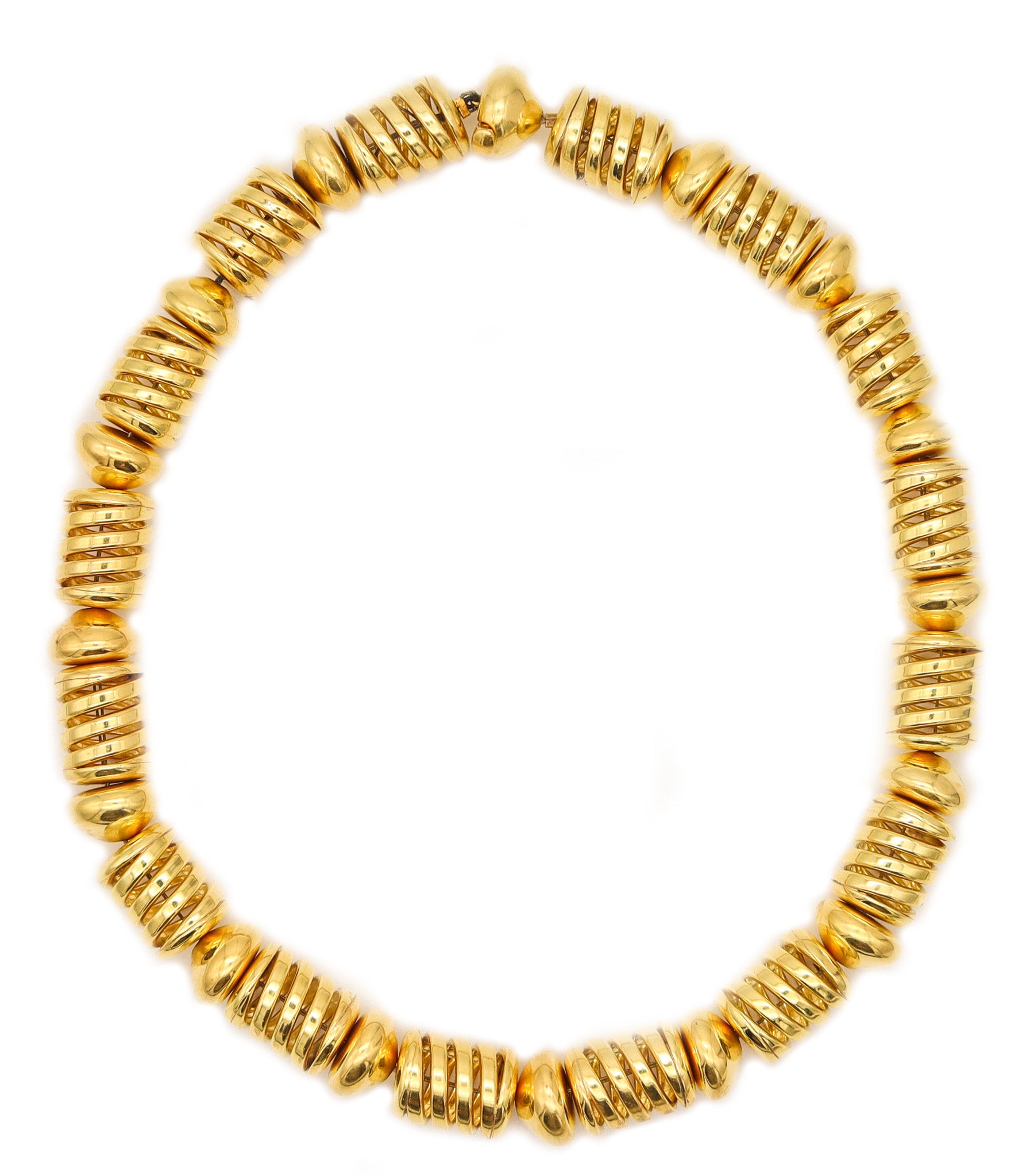 MARINA B. Milano 1996 Limited Edition Modernist Spring Necklace In 18Kt Yellow Gold