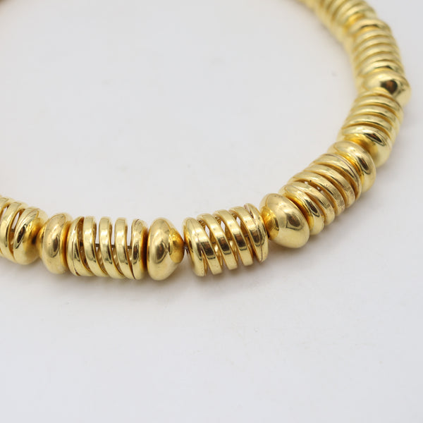 MARINA B. Milano 1996 Limited Edition Modernist Spring Necklace In 18Kt Yellow Gold