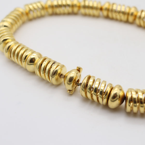 MARINA B. Milano 1996 Limited Edition Modernist Spring Necklace In 18Kt Yellow Gold