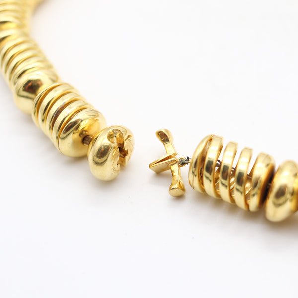 MARINA B. Milano 1996 Limited Edition Modernist Spring Necklace In 18Kt Yellow Gold