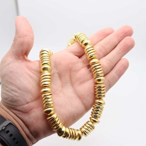 MARINA B. Milano 1996 Limited Edition Modernist Spring Necklace In 18Kt Yellow Gold