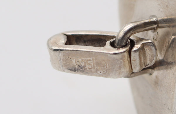 ITALIAN 1960 Modernist Carved Bracelet In .925 Sterling Silver