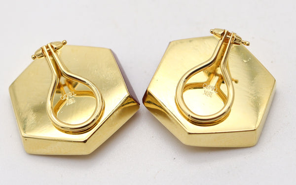 TIFFANY & Co. Angela Cummings Geometric Earrings In 18Kt Gold With Carnelian