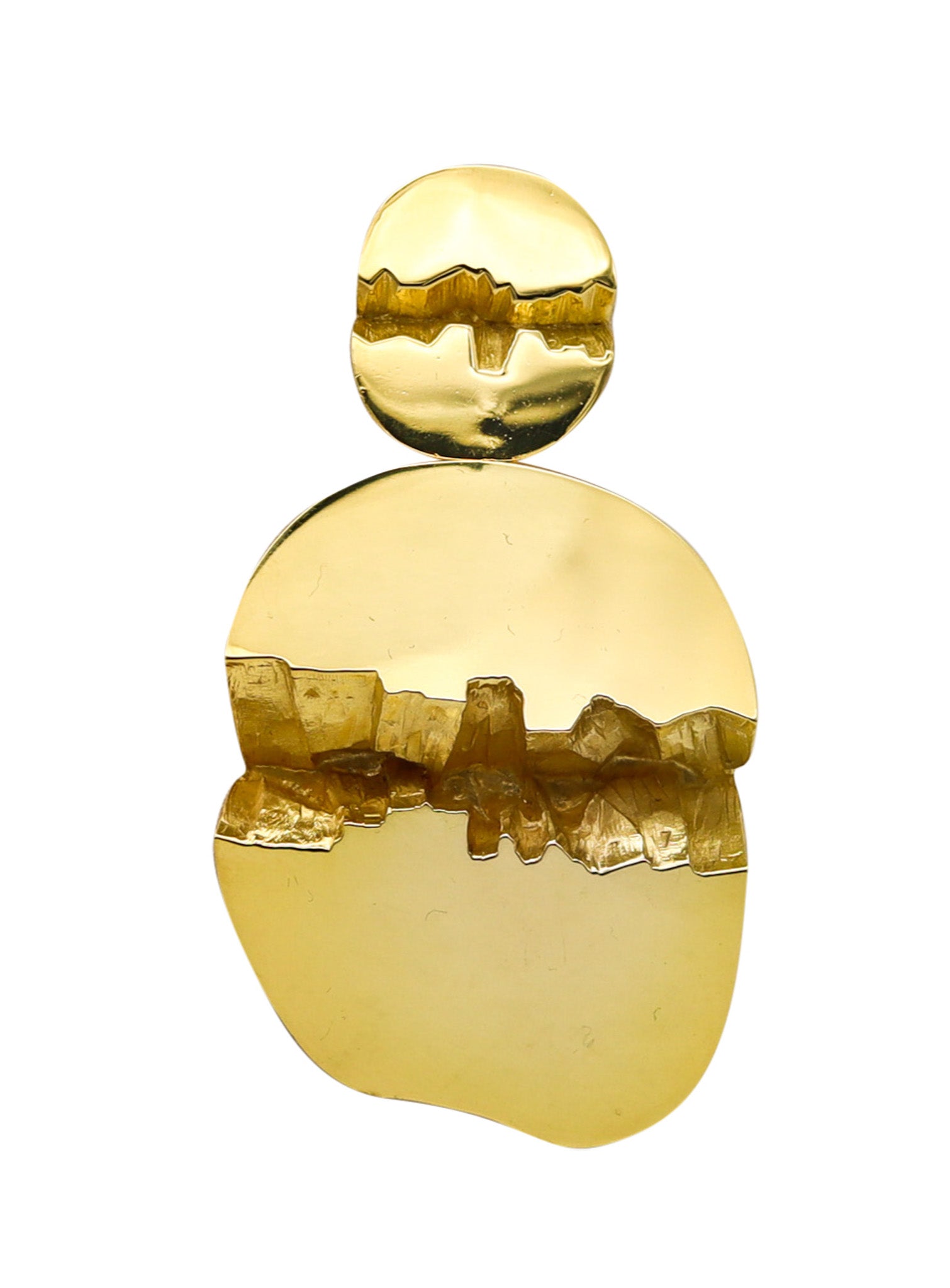 GUBELIN 1970 Grand Canyon Fractured Pendant In Solid 18Kt Yellow Gold