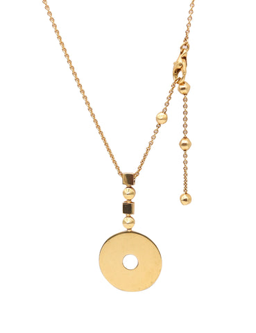 BVLGARI Roma 1970 Geometric Pendant Necklace In 18Kt Yellow Gold