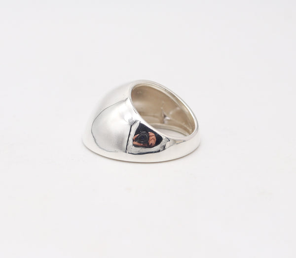 MONICA COSCIONI Italy Geometric Sculptural Ring in Solid .925 Sterling Silver