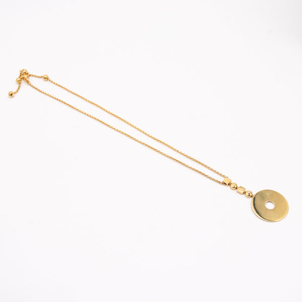 BVLGARI Roma 1970 Geometric Pendant Necklace In 18Kt Yellow Gold