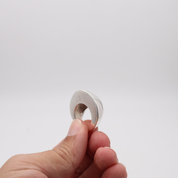 MONICA COSCIONI Italy Geometric Sculptural Ring in Solid .925 Sterling Silver