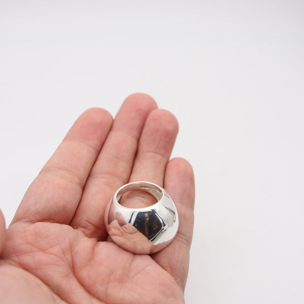 MONICA COSCIONI Italy Geometric Sculptural Ring in Solid .925 Sterling Silver