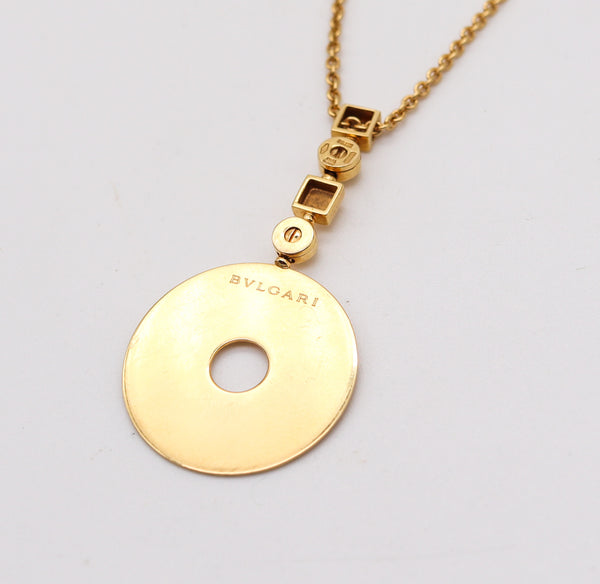 BVLGARI Roma 1970 Geometric Pendant Necklace In 18Kt Yellow Gold