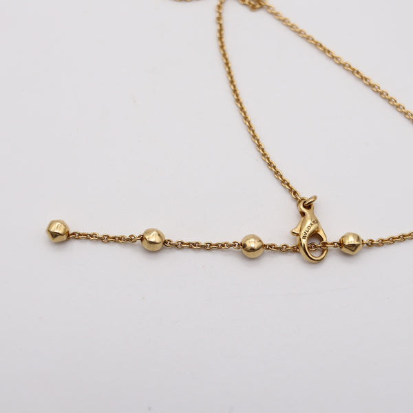 BVLGARI Roma 1970 Geometric Pendant Necklace In 18Kt Yellow Gold