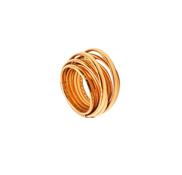 GRISOGONO Swiss Sculptural Wired Band Ring In Solid 18Kt Yellow Gold