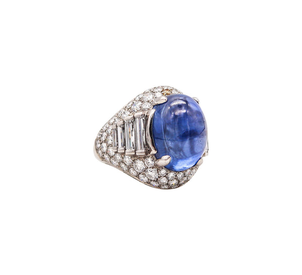 BVLGARI Trombino Cocktail Ring In Platinum With 21.88 Ctw In Diamonds & Sapphire