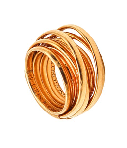 GRISOGONO Swiss Sculptural Wired Band Ring In Solid 18Kt Yellow Gold