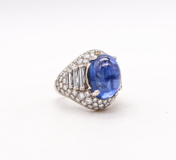 BVLGARI Trombino Cocktail Ring In Platinum With 21.88 Ctw In Diamonds & Sapphire