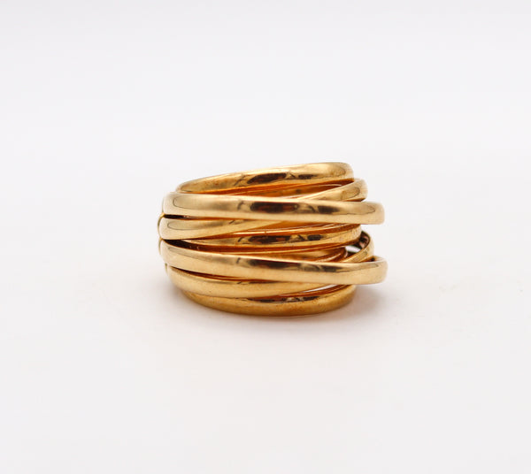 GRISOGONO Swiss Sculptural Wired Band Ring In Solid 18Kt Yellow Gold