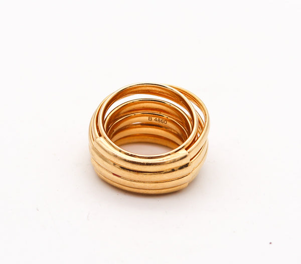 GRISOGONO Swiss Sculptural Wired Band Ring In Solid 18Kt Yellow Gold