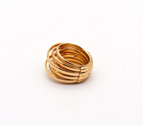 GRISOGONO Swiss Sculptural Wired Band Ring In Solid 18Kt Yellow Gold