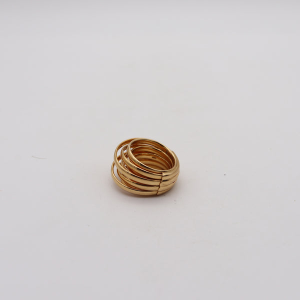 GRISOGONO Swiss Sculptural Wired Band Ring In Solid 18Kt Yellow Gold