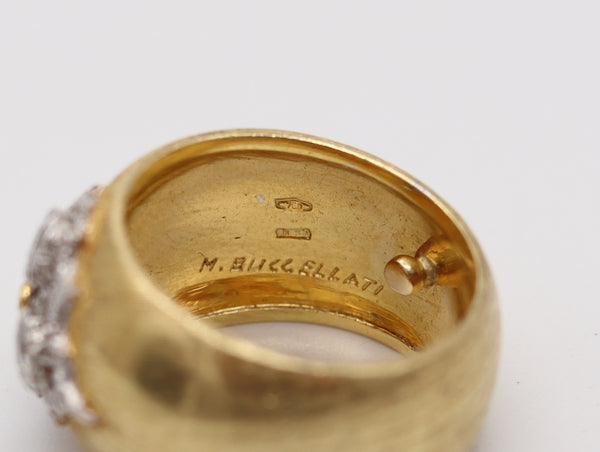 MARIO BUCCELLATI Milano Baroque Ring In Two Tones of 18Kt Gold With Diamonds