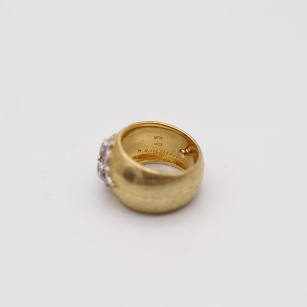 MARIO BUCCELLATI Milano Baroque Ring In Two Tones of 18Kt Gold With Diamonds