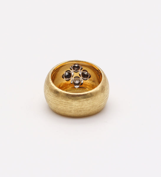 MARIO BUCCELLATI Milano Baroque Ring In Two Tones of 18Kt Gold With Diamonds