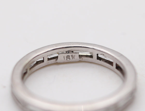 ETERNITY Band Ring In 18Kt White Gold With 1.20 Cts In Baguettes Diamond