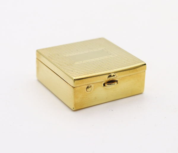 CARTIER 1930 Art Deco Square Pill Box In 18Kt Yellow Gold Vermeil On Sterling