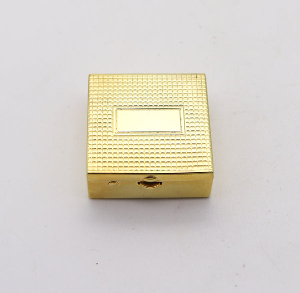 CARTIER 1930 Art Deco Square Pill Box In 18Kt Yellow Gold Vermeil On Sterling