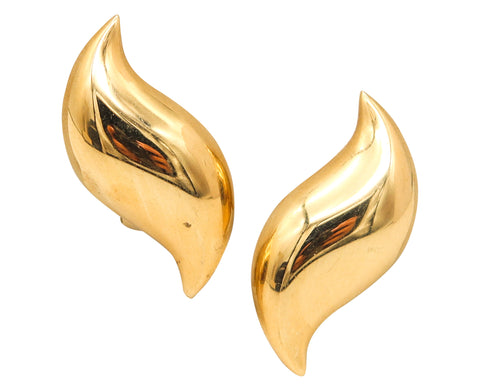 TIFFANY & CO. Elsa Peretti Free Forms Clips-On Earrings In 18Kt Yellow Gold