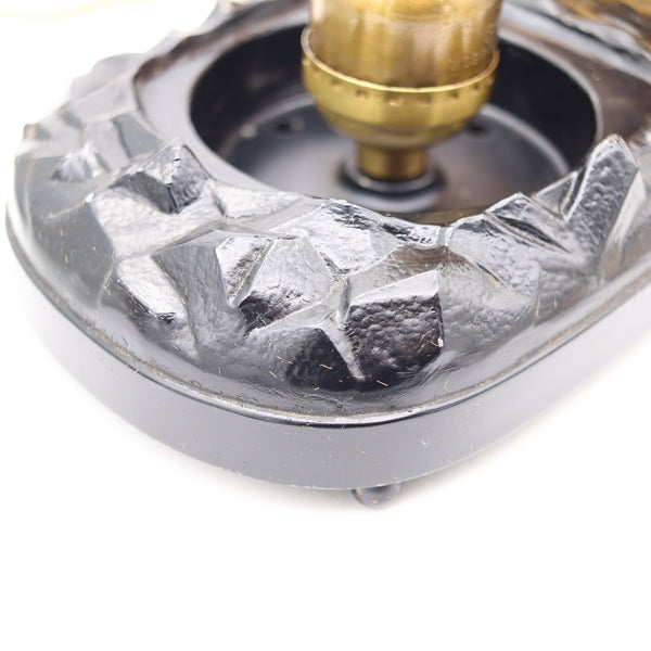 RONSON Art Deco 1920 Polar Bear And Iceberg Desk Lamp In Bronze and Art-Glass