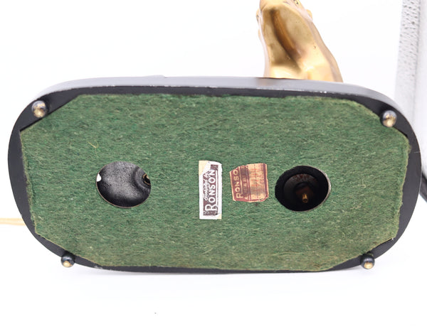 RONSON Art Deco 1920 Polar Bear And Iceberg Desk Lamp In Bronze and Art-Glass