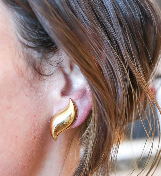 TIFFANY & CO. Elsa Peretti Free Forms Clips-On Earrings In 18Kt Yellow Gold
