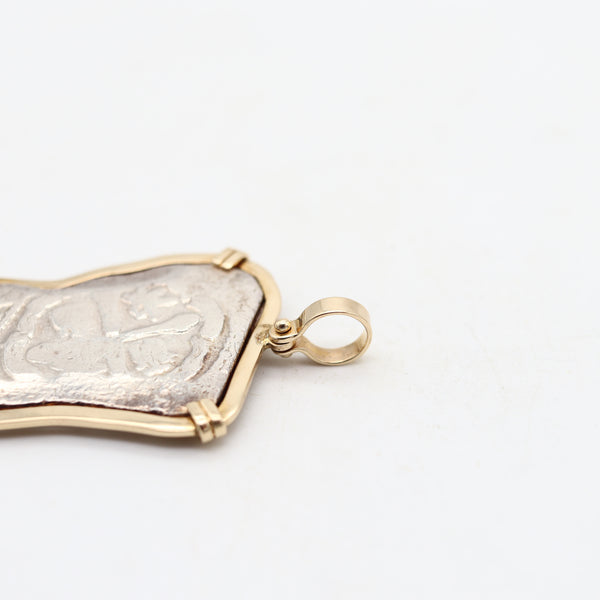 MEL FISHER Spanish Colonial 1715 Shipwreck 8 Reales Mount In 14Kt Gold Frame