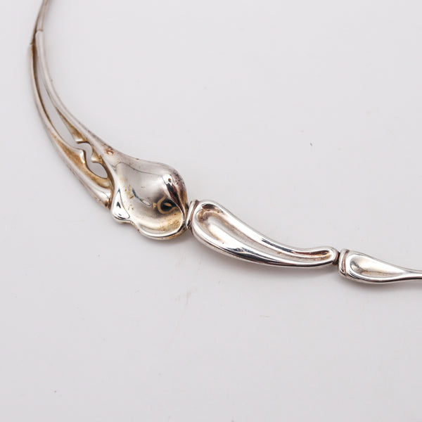 TIFFANY & CO. Elsa Peretti Sculptural Scorpion Necklace In .925 Sterling Silver In Box