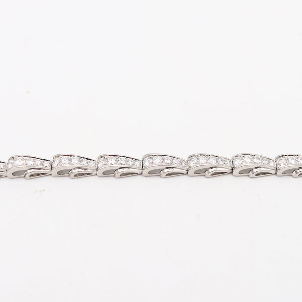 OSCAR HEYMAN 1941 Art-Deco Riviera Bracelet In Platinum With 4.13 Ctw Diamonds