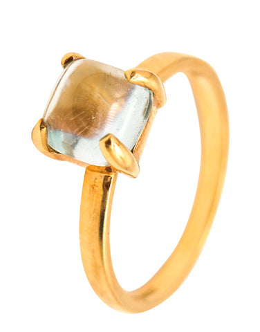 TIFFANY & CO. By Paloma Picasso Sugar Ring In 18Kt Yellow Gold With Aquamarine