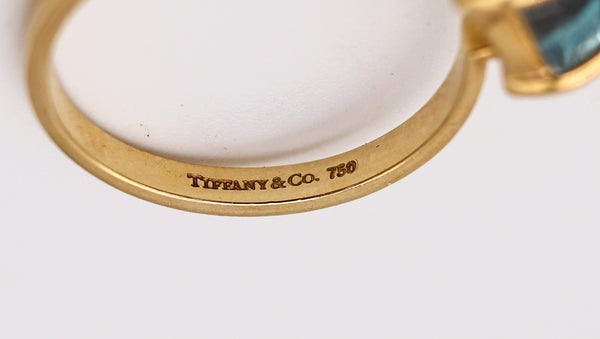 TIFFANY & CO. By Paloma Picasso Sugar Ring In 18Kt Yellow Gold With Aquamarine