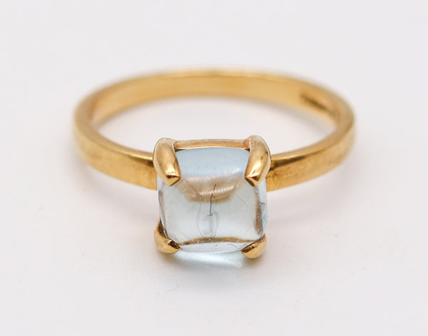 TIFFANY & CO. By Paloma Picasso Sugar Ring In 18Kt Yellow Gold With Aquamarine