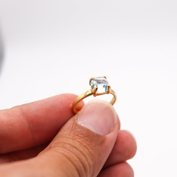 TIFFANY & CO. By Paloma Picasso Sugar Ring In 18Kt Yellow Gold With Aquamarine