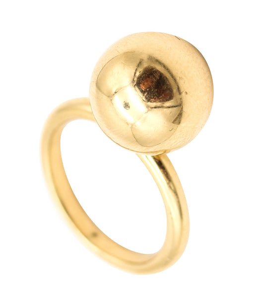 TIFFANY & CO. Hardware Modernist Ball Ring In Solid 18Kt Yellow Gold